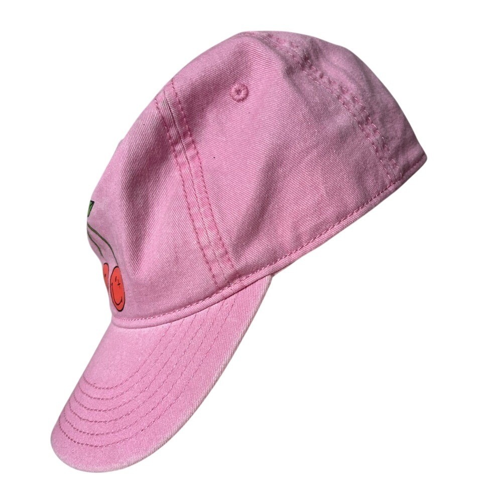 Smiley World Cherry Smile Baseball Cap Hat Kids One Size Pink Embroidered NWT - Picture 3 of 13